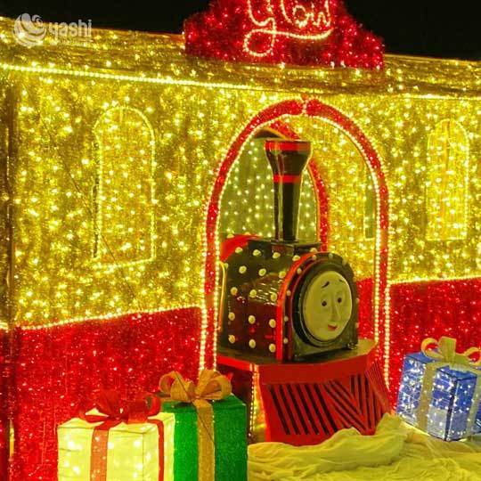 Giant Sugar Skull LED Light Sculpture - Custom Halloween & Day of the Dead Outdoor Festival Decoration