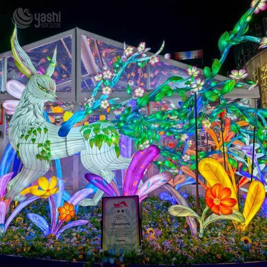 Custom Large Mythical Reindeer Lantern - Outdoor Light Festival & Christmas Decor Lighting