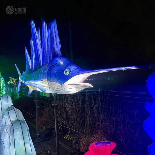 Custom Tropical Fish LED Lantern Set, Under‑Sea Marine Animal Light Sculpture for Aquatic Theme Lantern Festival