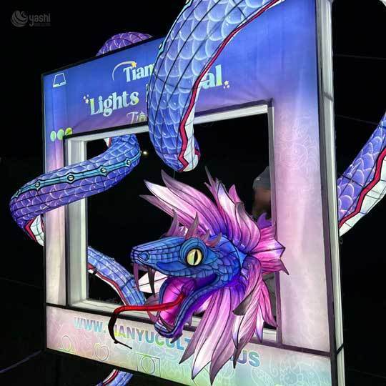 Custom Marlin Fish LED Lantern Tunnel Set, Ocean Animal Hanging Light Sculptures for Aquatic‑Theme Night Festival