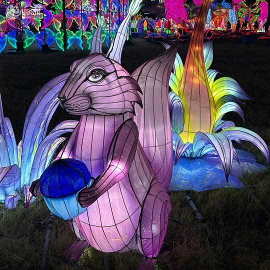 Giant Animal tiger and Wolf LED Lanterns Are Used for Outdoor Lighting Festivals and to Decorate Zoos and Parks