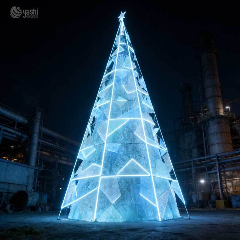 Custom Giant Outdoor LED Christmas Tree, Large Frame Christmas Tree With Star Lights for Castle & Plaza Decor