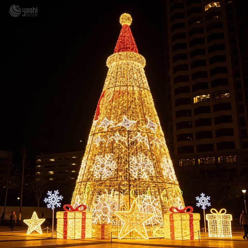 Custom Large 3D LED Christmas Tree Lights for Outdoor Holiday Park Decoration