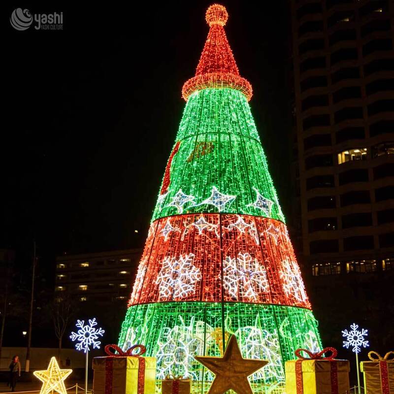 Custom Large 3D LED Christmas Tree Lights for Outdoor Holiday Park Decoration