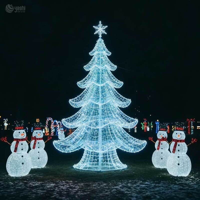 Outdoor Custom Christmas Tree Sculpture LED Light Display for Holiday Events & Party Decoration