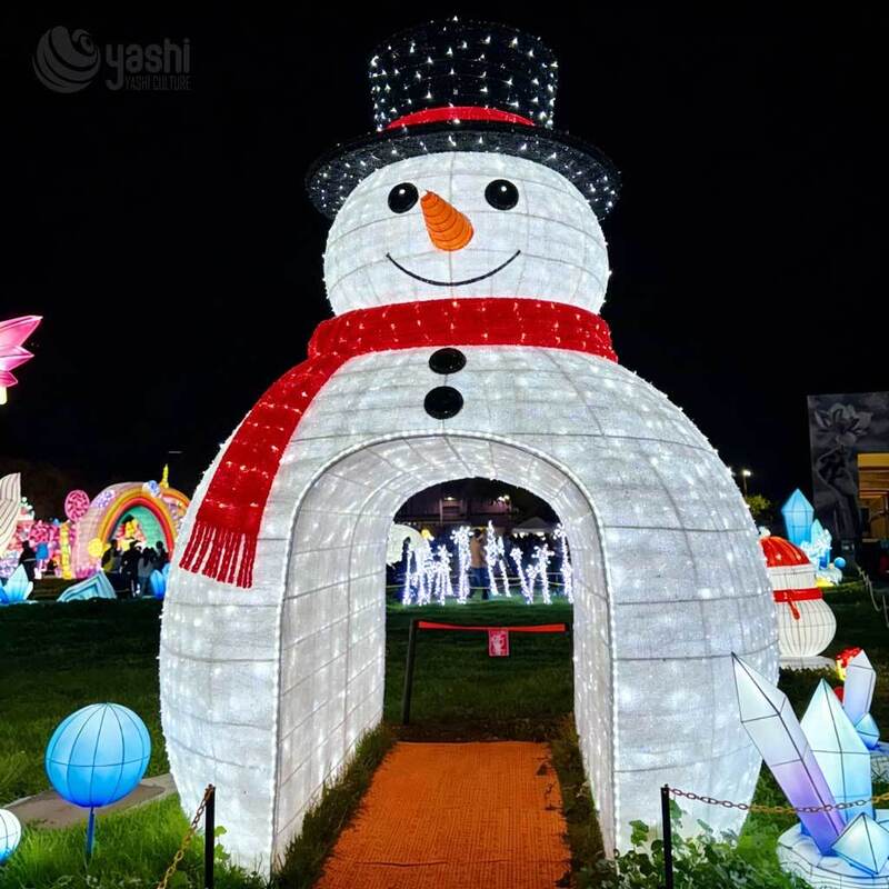 Customizable Giant Santa Claus Tunnel Lantern | Lighting Solution for Festival Events & Amusement Parks
