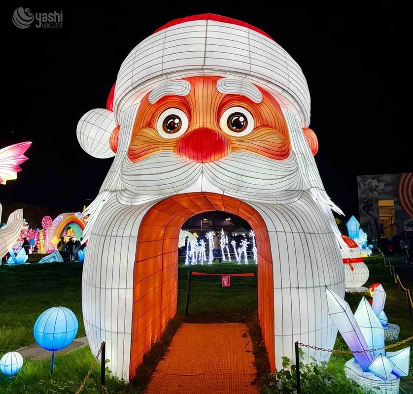 Customizable Giant Santa Claus Tunnel Lantern | Lighting Solution for Festival Events & Amusement Parks