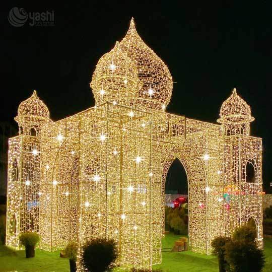 Custom Walk-through Gift Box LED Light Arch, Giant Present Bow Light Tunnel for Christmas Street Decor