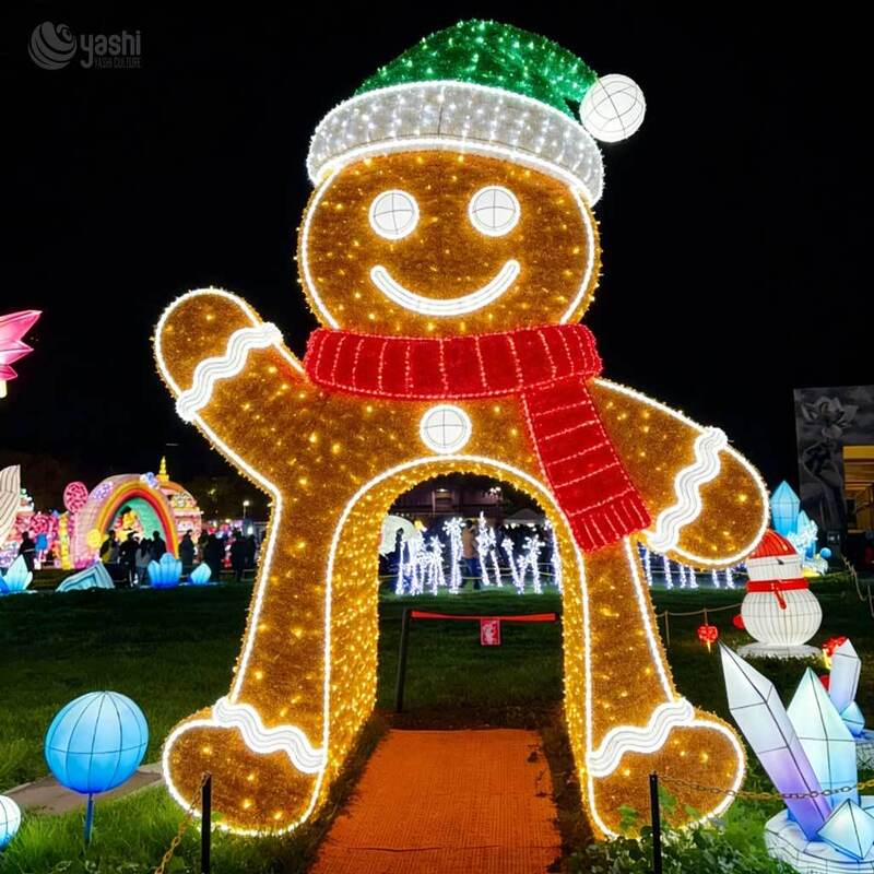 Custom Walk-through Gift Box LED Light Arch, Giant Present Bow Light Tunnel for Christmas Street Decor