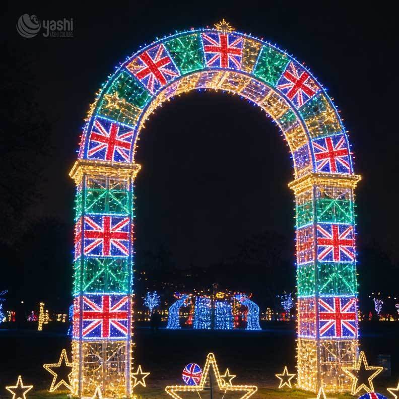 Giant Gift Box Arch Light  Customizable 3D Christmas Tunnel Lantern for Outdoor Street & Mall Decoration