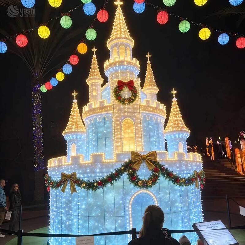 Custom Waterproof Christmas Cake & Santa LED Lantern Festival Light for Amusement Park & Holiday Event