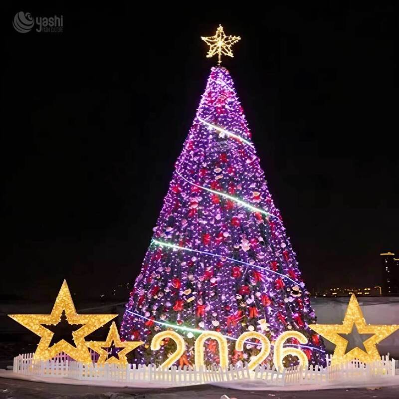 Giant Outdoor Christmas Tree Sculpture Lantern for Mall, Park, Event Custom Holiday Decoration