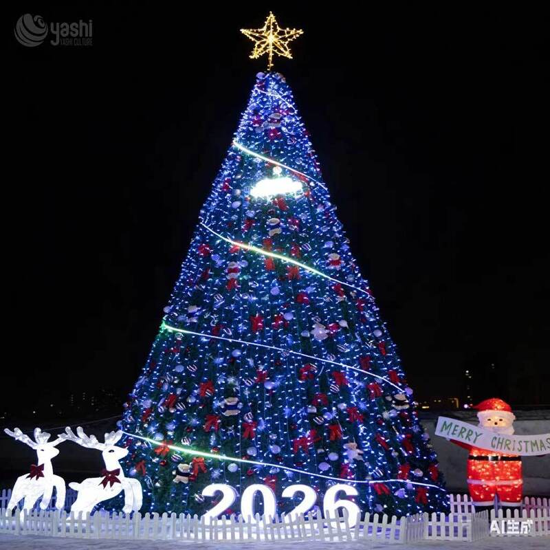 Giant Outdoor Christmas Tree Sculpture Lantern for Mall, Park, Event Custom Holiday Decoration