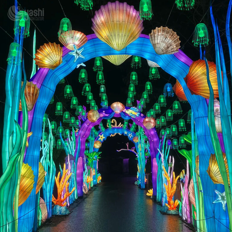 Custom Under‑Sea World Lantern Tunnel Arch, Large LED Marine Theme Light Sculpture for Festival Attraction