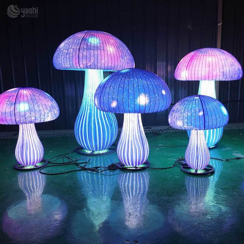 Custom Starry Sky Mushroom Lantern Combo, Multi‑Size LED Galaxy Mushroom Light Sculpture for Outdoor Light Festival
