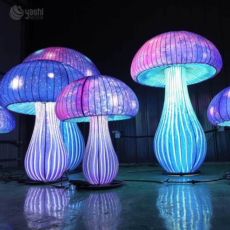 Custom Starry Sky Mushroom Lantern Combo, Multi‑Size LED Galaxy Mushroom Light Sculpture for Outdoor Light Festival