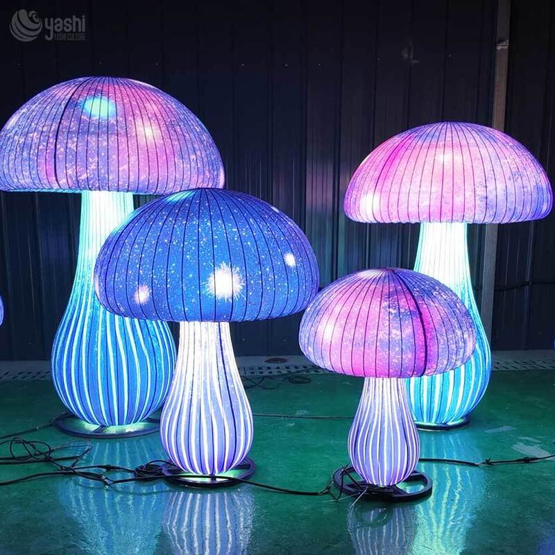 Custom Starry Sky Mushroom Lantern Combo, Multi‑Size LED Galaxy Mushroom Light Sculpture for Outdoor Light Festival