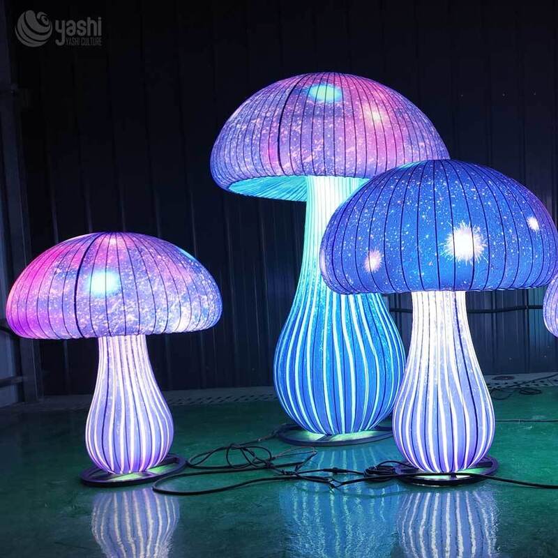 Custom Starry Sky Mushroom Lantern Combo, Multi‑Size LED Galaxy Mushroom Light Sculpture for Outdoor Light Festival