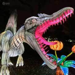 Outdoor Waterproof Spinosaurus Dinosaur Lantern Realistic Lighting for Zoo & Night Tour Attractions