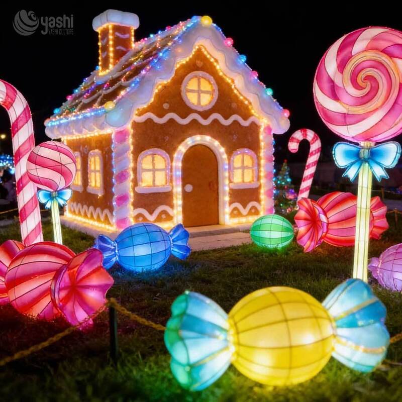 Large-sized Santa Claus and Reindeer LED Lanterns, Used for Outdoor Large-scale Lighting and Light Show Performances