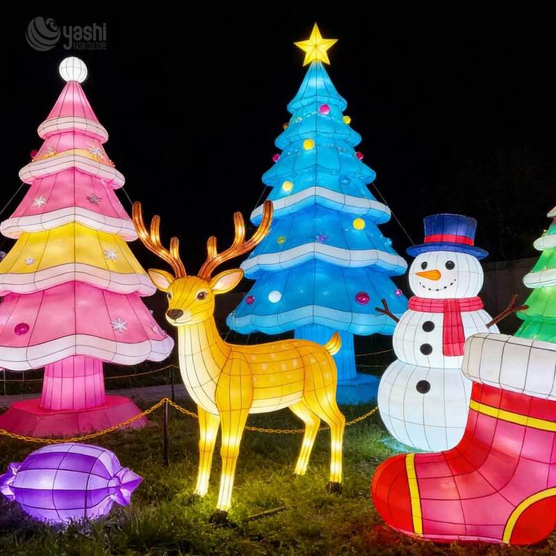 Custom Giant Reindeer and Sleigh LED Lights Waterproof Outdoor Christmas Mall & Theme Park Decoration