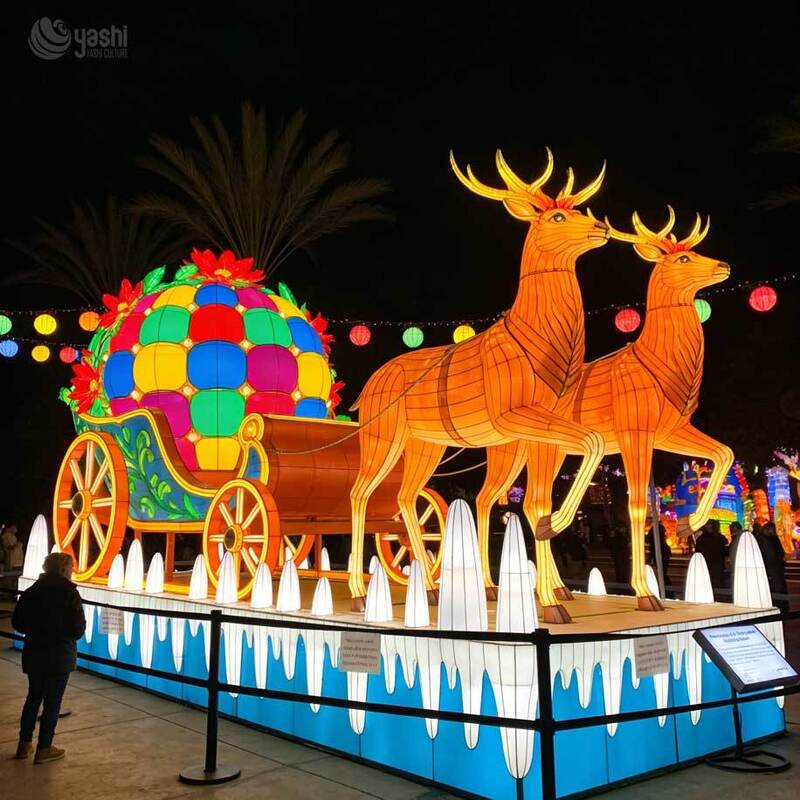 Custom Giant Snowman & Reindeer Sleigh LED Lantern Waterproof Outdoor Christmas Decor for Light Shows & Malls