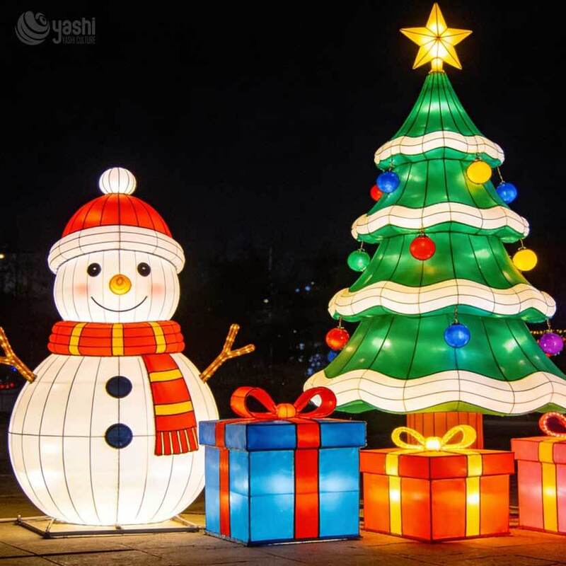 Custom Santa Claus & Reindeer Lanterns, Large Outdoor Festival Decor for Shopping Malls & Theme Parks