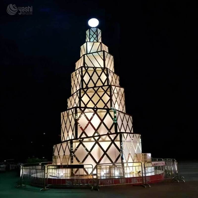 Commercial Giant Pre-lit Blue Purple Outdoor Christmas Tree, Large LED Lighted Christmas Tree for Plaza Light Festival