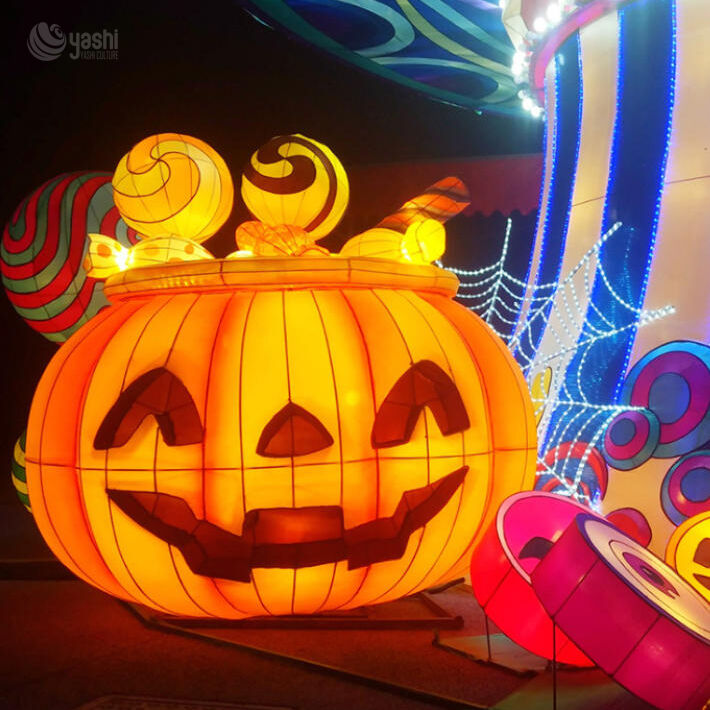 Large Mexican Sugar Skull Lantern Sculpture - Custom Light Festival & Halloween Lighting Decor Solution