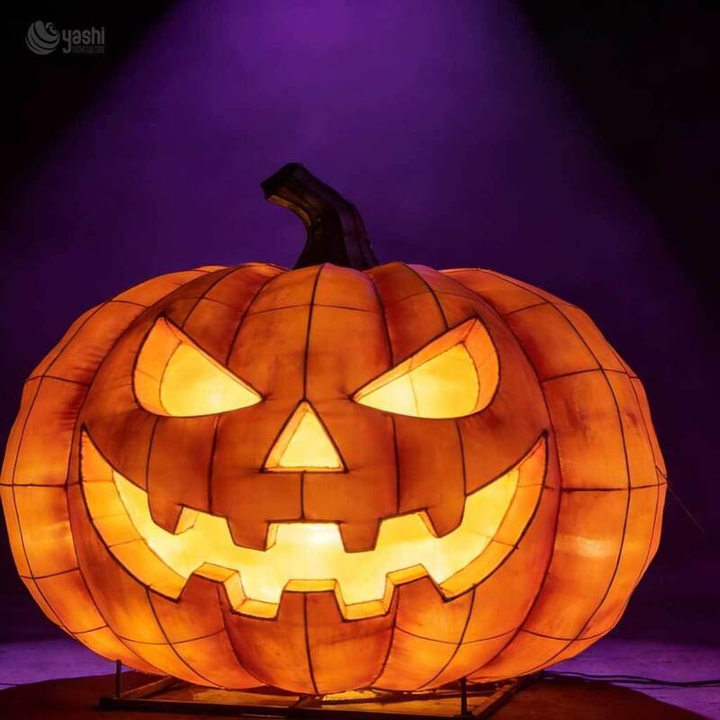 Custom Halloween Witch Lantern with Broomstick, Large LED Spooky Witch Figure Lantern for Halloween Theme Park Display