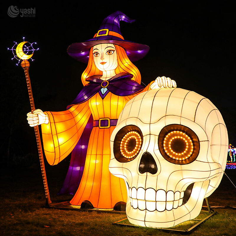Large-Scale Scary Zone Lighting Design | Giant Outdoor Halloween LED Witch Light Decor