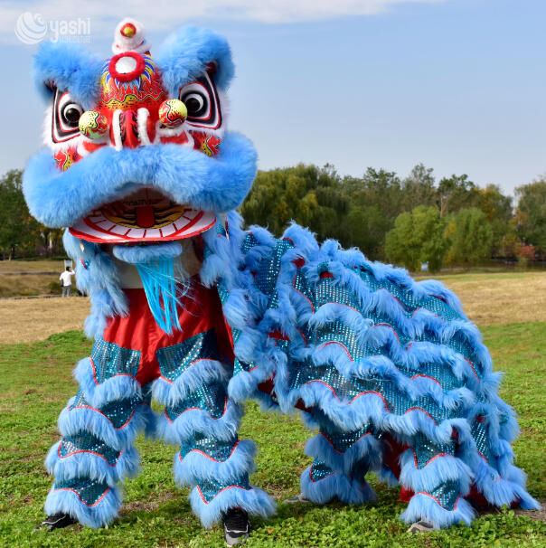 Authentic Chinese Lion Dance Costume Handcrafted Realistic Twin Lion Performance Outfit