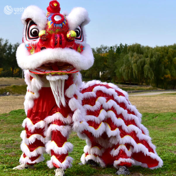 Authentic Chinese Lion Dance Costume Handcrafted Realistic Twin Lion Performance Outfit