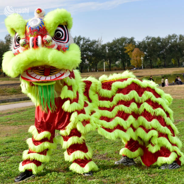 Authentic Chinese Lion Dance Costume Handcrafted Realistic Twin Lion Performance Outfit