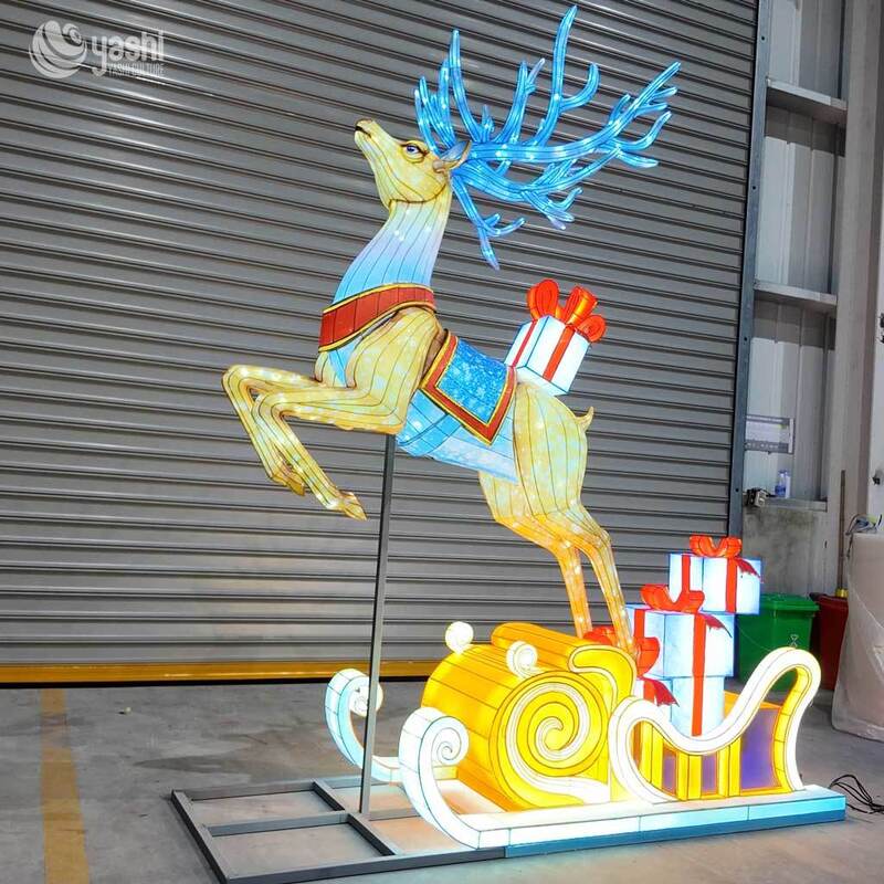 Custom Large LED Teddy Bear Christmas Lantern Sculpture for Zoo Theme Party Decorations