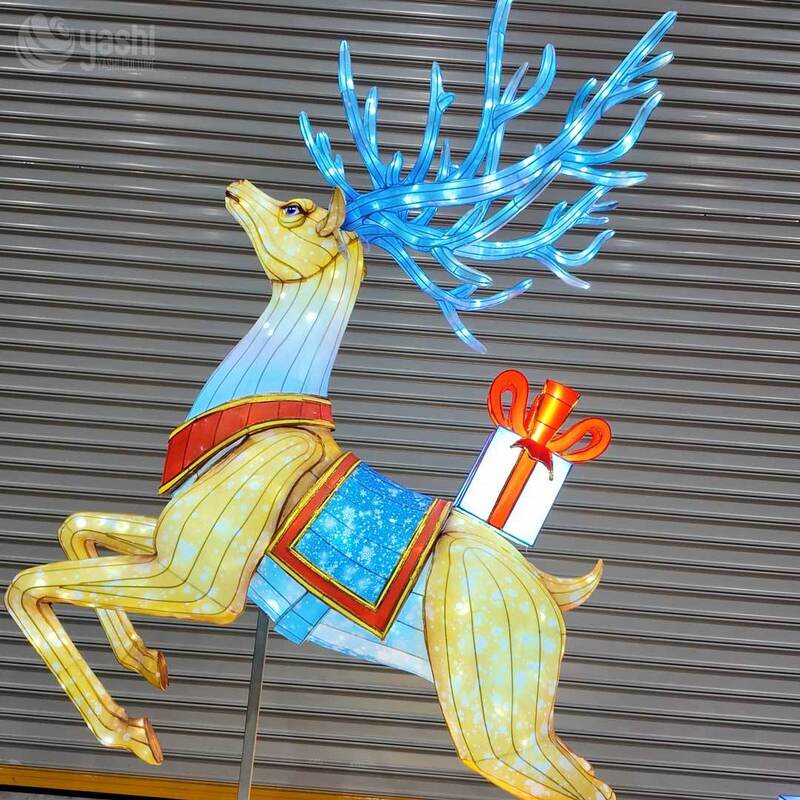 Custom Santa Sleigh & Reindeer Festival Lantern Set, Giant LED Santa Claus Light Sculpture for Outdoor Christmas Light Exhibition