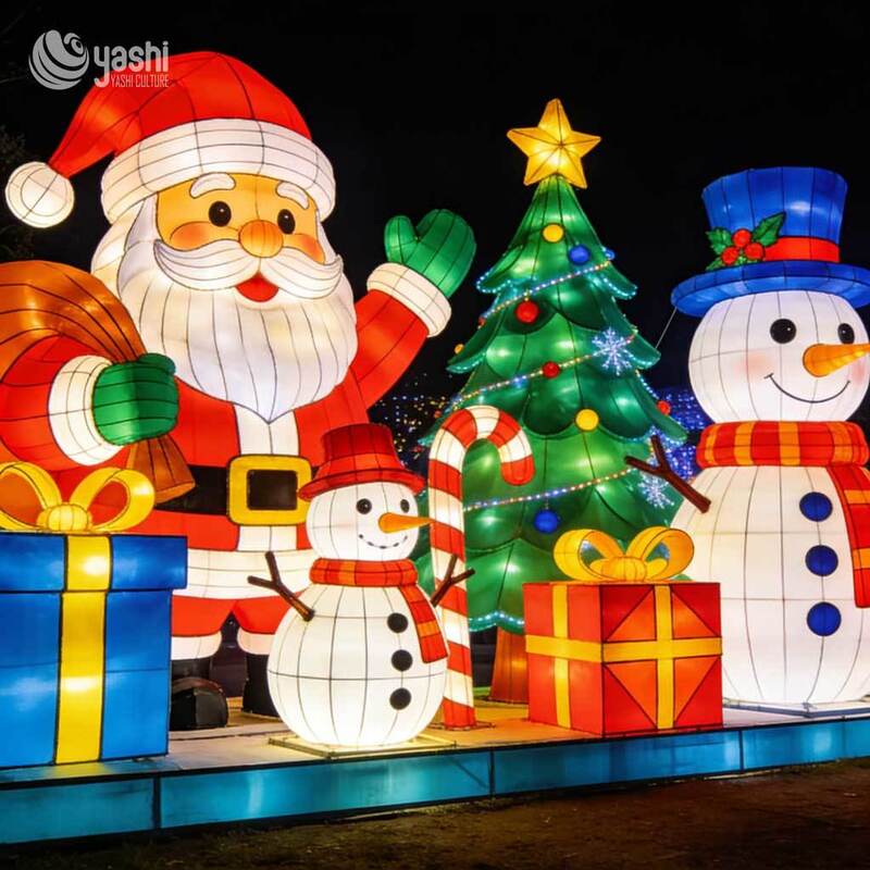 Outdoor Waterproof LED Christmas Santa and Snowman Pattern Lights for Mall Holiday Lighting