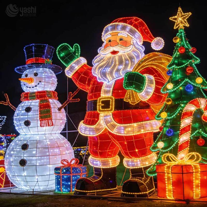 Custom Outdoor Waterproof LED Lantern, Christmas Bear & Reindeer 3D Animal Sculpture Light for Holiday Decoration