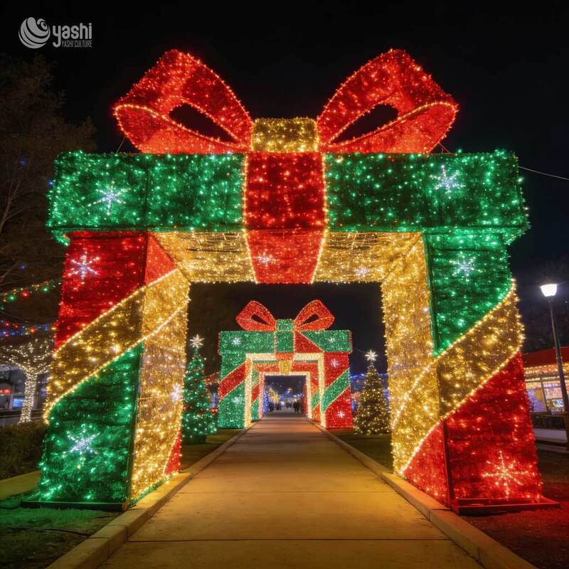 Customizable Giant 3D Star LED Tunnel, Waterproof Star Arch Entrance for Commercial Events and Amusement Park Decor