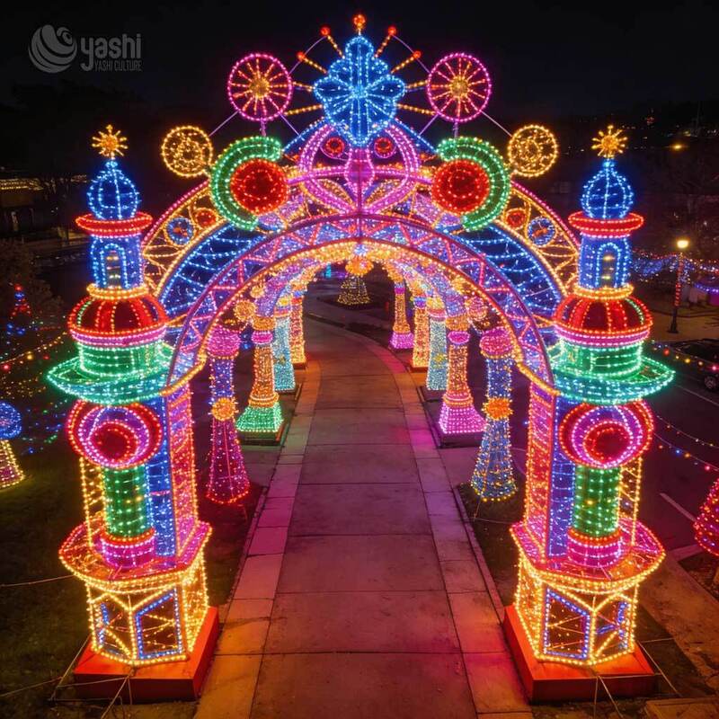 Customizable Giant 3D Star LED Tunnel, Waterproof Star Arch Entrance for Commercial Events and Amusement Park Decor