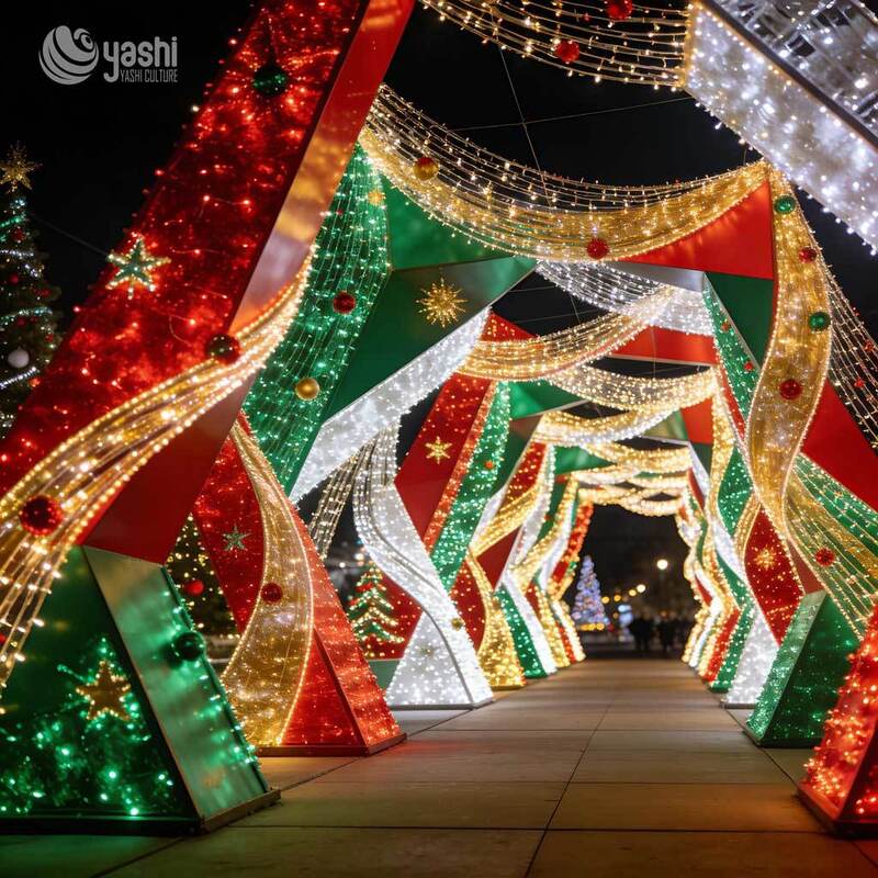 Customizable Giant 3D Star LED Tunnel, Waterproof Star Arch Entrance for Commercial Events and Amusement Park Decor