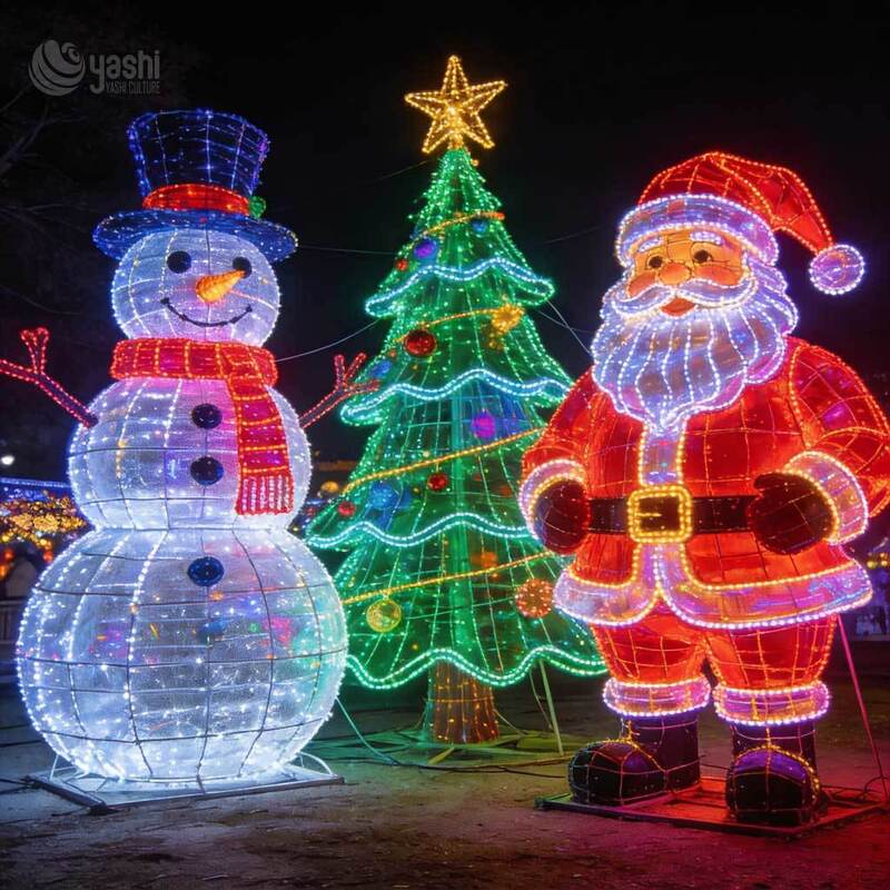 Waterproof LED Santa Sleigh Lantern, Giant Christmas Theme Lighting Solution for Commercial Events