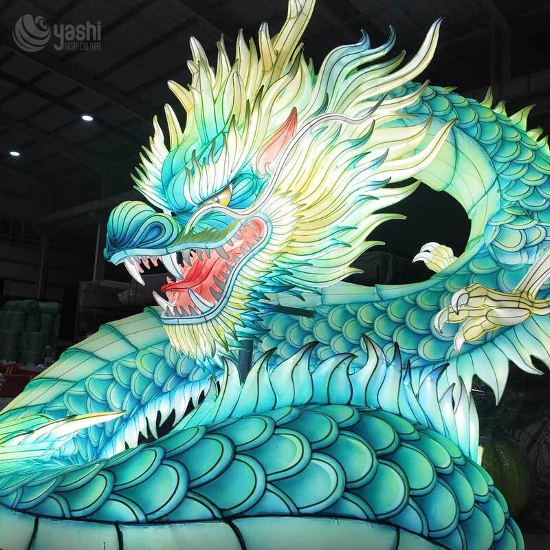 Custom Chinese Dragon LED Lantern, Traditional Mythical Dragon Light Sculpture for Cultural Festival Night Show