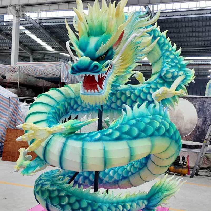 Custom Chinese Dragon LED Lantern, Traditional Mythical Dragon Light Sculpture for Cultural Festival Night Show