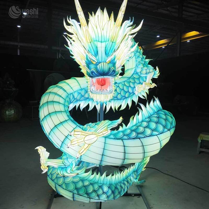 Custom Chinese Dragon LED Lantern, Traditional Mythical Dragon Light Sculpture for Cultural Festival Night Show