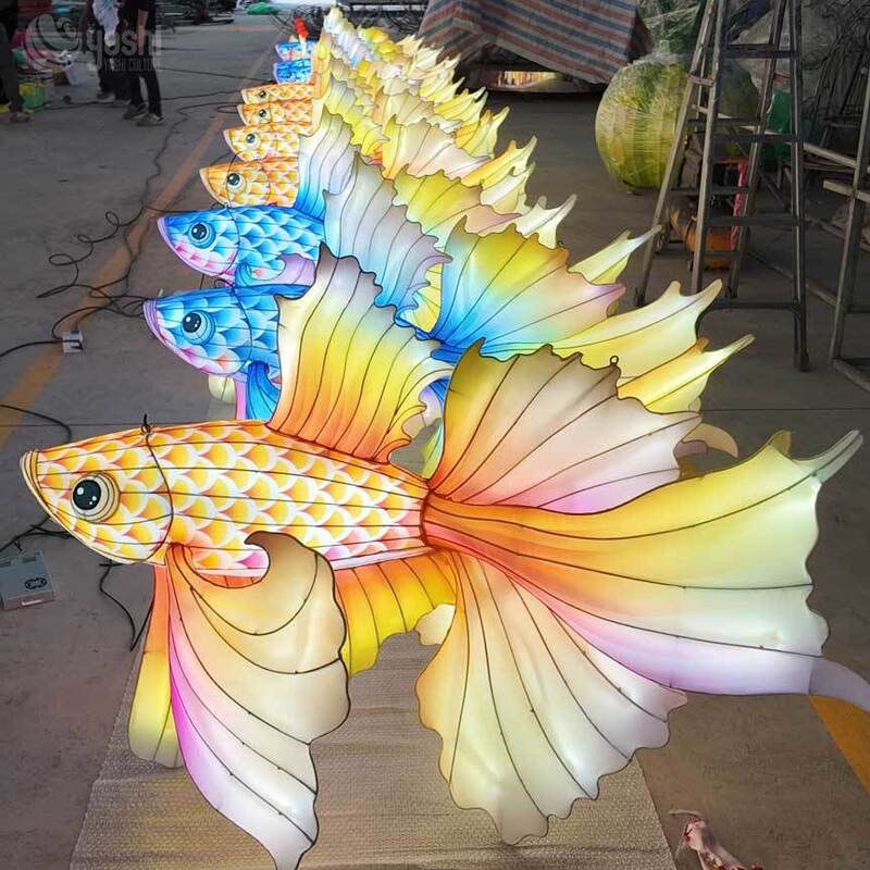 Custom Chinese Koi Fish LED Lantern, Traditional Carp Light Sculpture for Festival & Cultural Theme Night Show