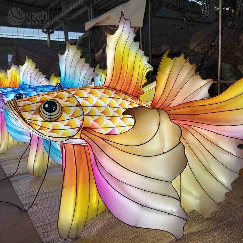 Custom Chinese Koi Fish LED Lantern, Traditional Carp Light Sculpture for Festival & Cultural Theme Night Show