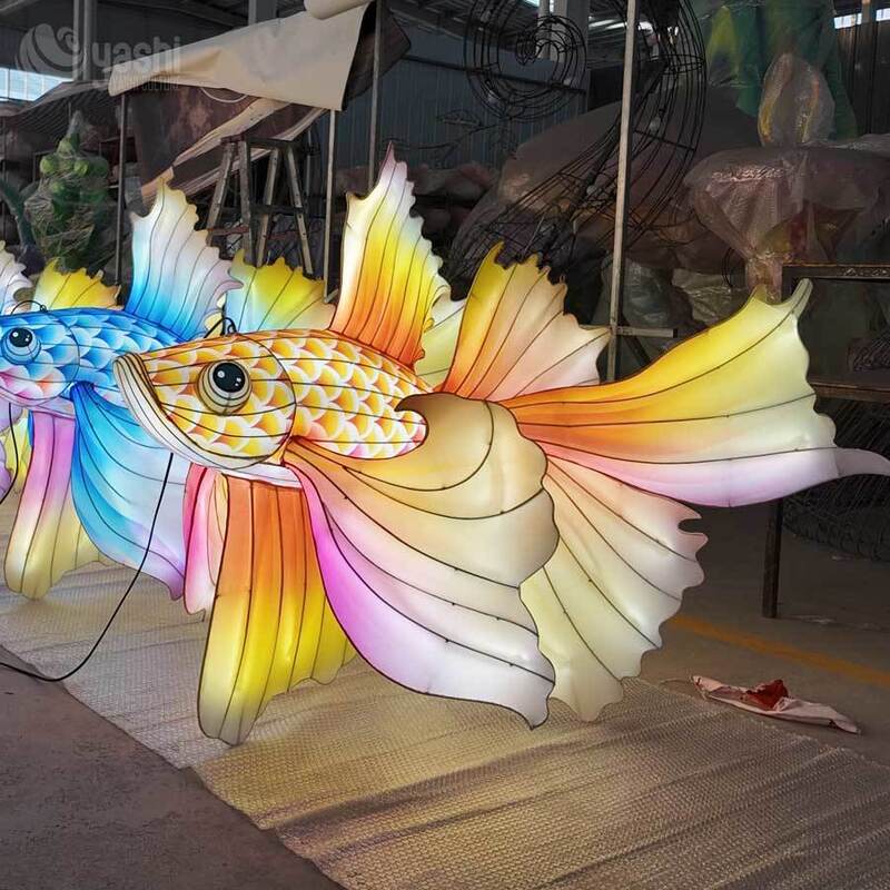 Custom Chinese Koi Fish LED Lantern, Traditional Carp Light Sculpture for Festival & Cultural Theme Night Show