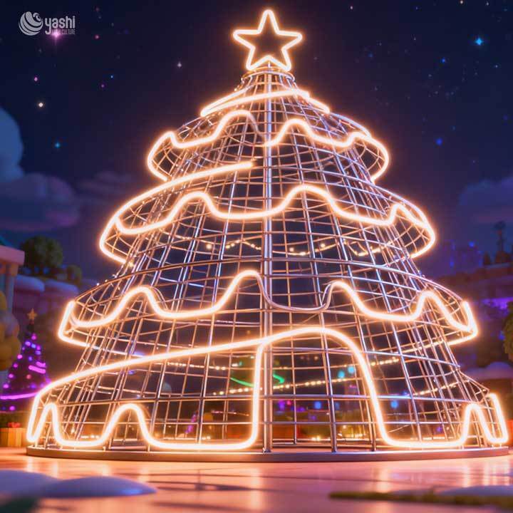 Giant 3D Christmas Ball Arch LED Motif Light, Commercial Grade Outdoor Holiday Decoration for Mall Park Event