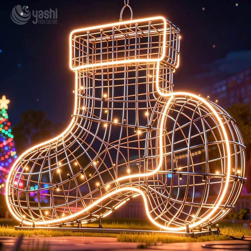 Double Layer Star LED Motif Light, Custom Outdoor Wireframe Star Light Sculpture for Christmas Light Festival